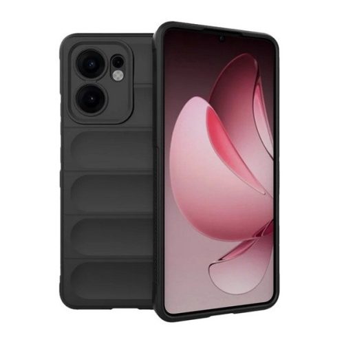 Oppo Reno13 F 4G / Reno13 F 5G, Szilikon tok, közepesen ütésálló, 3D minta, fekete