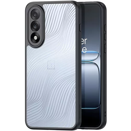 OnePlus Nord 5 / Ace 5 Ultra, Műanyag hátlap védőtok + szilikon keret, hullám minta, Dux Ducis Aimo, áttetsző/fekete