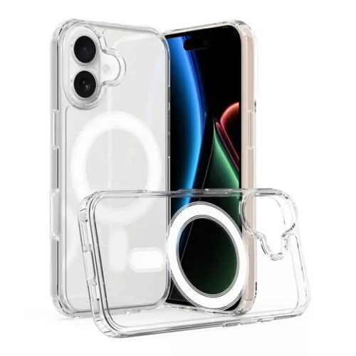 Apple iPhone 17, Szilikon tok, közepesen ütésálló,  légpárnás sarok, Magsafe kompatibilis, átlátszó