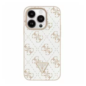   Guess New 4G Triangle iPhone 16 Pro kemény hátlap tok, fehér GUHCP16LPG4GPH