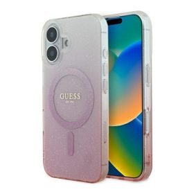   Guess IML Glitter Gradient iPhone 16 Plus MagSafe kemény hátlap tok, rózsaszín GUHMP16MHGRCELP