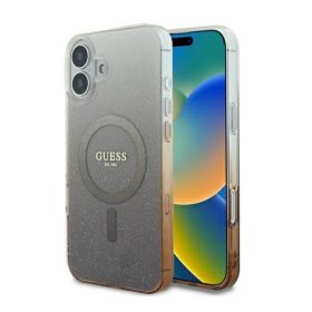   Guess IML Glitter Gradient iPhone 16 Plus MagSafe kemény hátlap tok, barna GUHMP16MHGRCELW