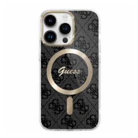   Guess IML 4G MagSafe iPhone 16 MagSafe kemény hátlap tok, fekete GUHMP16SH4STK