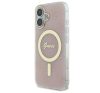 Guess IML 4G MagSafe iPhone 16 MagSafe kemény hátlap tok, rózsaszín GUHMP16SH4STP