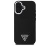 Guess Grained Triangle iPhone 16 MagSafe kemény hátlap tok, fekete GUHMP16SPGTSPSK