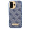 Guess 4G Logo Plate iPhone 16 MagSafe kemény hátlap tok, kék GUHMP16SU4GPRB