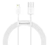 Baseus Superior Series USB-Lightning kábel, 2,4A, 1,5m fehér