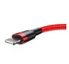 Baseus Cafule 2.4A Lightning - USB-kábel, 1m, piros