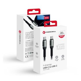   Forcell F-Energy C260 USB-C-USB-C QC4.0 töltő / adatkábel, PD 5A, 100W, 1,2m, fekete