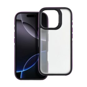 Neo iPhone16 Pro Max kemény hátlap tok, átlátszó/lila