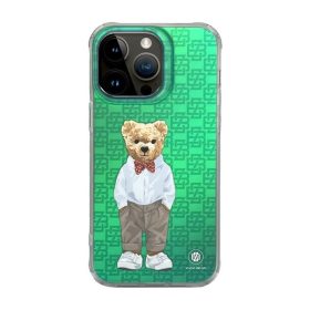   Zuck Bear French Riviera iPhone 15 Pro Max kemény hátlap tok, nyakkendő, neonzöld