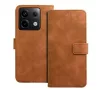 Tender Book Xiaomi Redmi Note 13 Pro 5G flip/oldalra nyíló műbőr tok kártyatartó résszel, barna