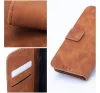 Tender Book iPhone 15 flip/oldalra nyíló műbőr tok kártyatartó résszel, barna