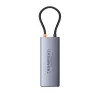 Baseus Metal Gleam II Series 6 az 1-ben hub USB-C, 3x USB-A 3.0, HDMI, USB-C PD, Ethernet RJ45, ezüst