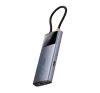 Baseus Metal Gleam II Series 6 az 1-ben hub USB-C, 3x USB-A 3.0, HDMI, USB-C PD, Ethernet RJ45, ezüst