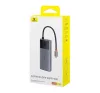 Baseus Metal Gleam II Series 6 az 1-ben hub USB-C, 3x USB-A 3.0, HDMI, USB-C PD, Ethernet RJ45, ezüst
