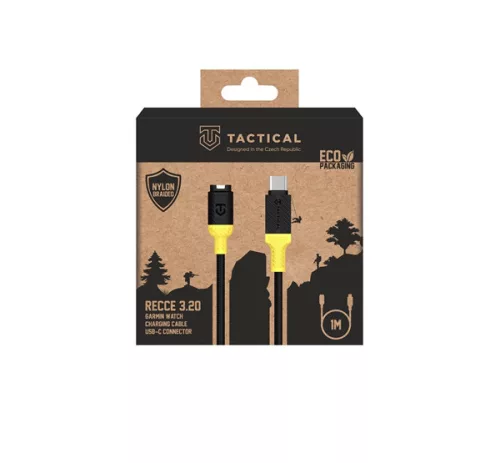 Tactical Recce 3:20 Garmin USB-C töltőkábel, fekete/sárga