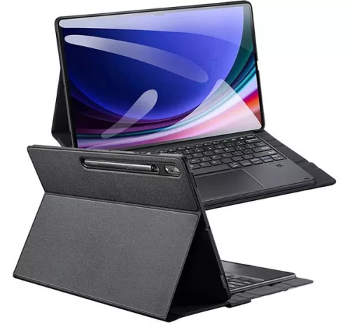 Dux Ducis DK Samsung Tab S10 Ultra/S9 Ultra/S8 Ultra kihajtható tok vezeték nélküli billentyűzettel, fekete