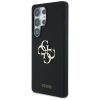 Guess Silicone Big 4G Logo Bottom Script Samsung Galaxy S25 Ultra hátlap tok, fekete
