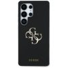 Guess Silicone Big 4G Logo Bottom Script Samsung Galaxy S25 Ultra hátlap tok, fekete