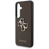 Guess Grained Big 4G Logo Small Classic Logo Samsung Galaxy S25 kemény hátlap tok, barna
