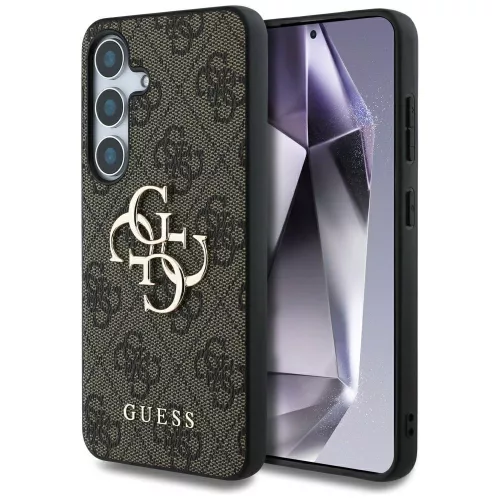 Guess Big 4G Logo Classic Logo Samsung Galaxy S25+ kemény hátlap tok, barna