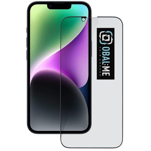 OBAL:ME Privacy 5D Apple iPhone 17E / 16E / 14 / 13 / 13 Prokijelzővédő üvegfólia, fekete
