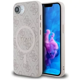   Guess 4G Ring Classic Logo Apple iPhone 17e / iPhone 16e MagSafe tok, rózsaszín