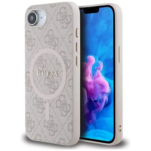Guess 4G Ring Classic Logo Apple iPhone 17e / iPhone 16e MagSafe tok, rózsaszín