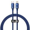 Baseus Crystal Shine USB-C-Lightning kábel, 20W, 1.2m, kék