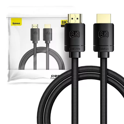 Baseus High Definition Series HDMI 2.1 kábel, 8K 60Hz, 3D, HDR, 48Gbps, 3m, fekete