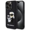 Karl Lagerfeld 3D Rubber Karl and Choupette Apple iPhone 15 Pro hátlap tok, fekete