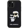 Karl Lagerfeld 3D Rubber Karl and Choupette Apple iPhone 15 Pro hátlap tok, fekete