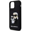 Karl Lagerfeld 3D Rubber Karl and Choupette Apple iPhone 15 Pro hátlap tok, fekete