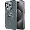 Karl Lagerfeld IML Karl & Choupette Metal Frame iPhone 15 Pro Max MagSafe tok, fekete