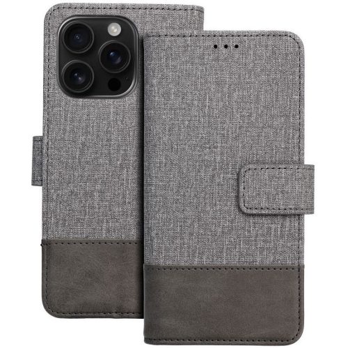 Gomma Xiaomi Redmi Note 14 Pro 4G flip/oldalra nyíló tok kártyatartó résszel, szürke