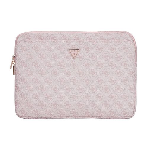 Guess PU 4G Triangle Logo Sleeve 14" laptop táska, rózsaszín
