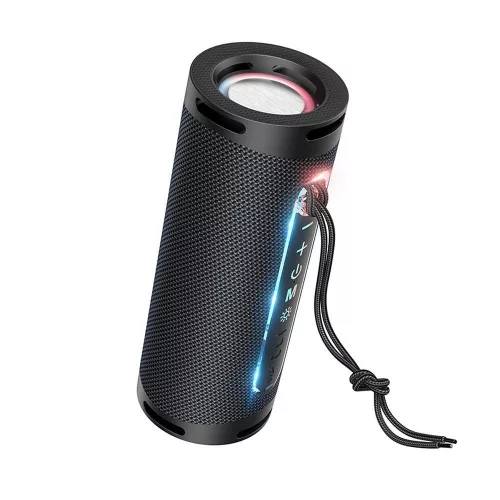 Hoco bluetooth / hordozható hangszóró beépített világítással, fekete