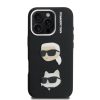 Karl Lagerfeld Grained PU K&CH Heads iPhone 16 Pro Max hátlap tok, fekete
