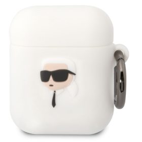   Karl Lagerfeld 3D Logo NFT Karl Head Apple AirPods 1/2 szilikon tok, fehér