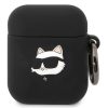 Karl Lagerfeld 3D Logo NFT Choupette Head Apple AirPods 1/2 szilikon tok, fekete