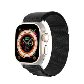 Dux Ducis GS nylon Apple Watch 42/44/45/49mm szíj, fekete