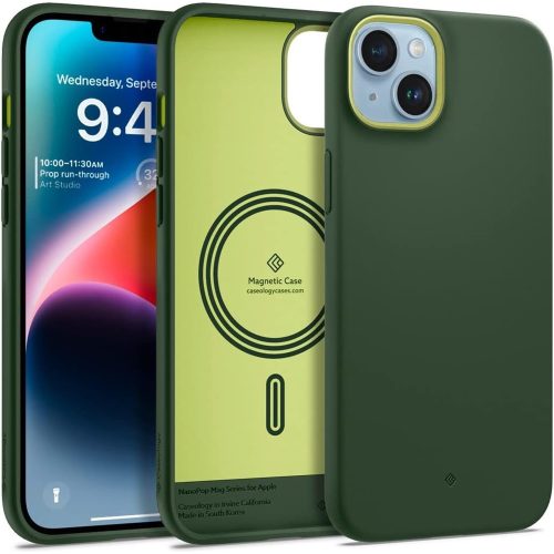 Caseology Nano Pop Mag Apple iPhone 13 / 14 Avo Green MagSafe tok, sötétzöld