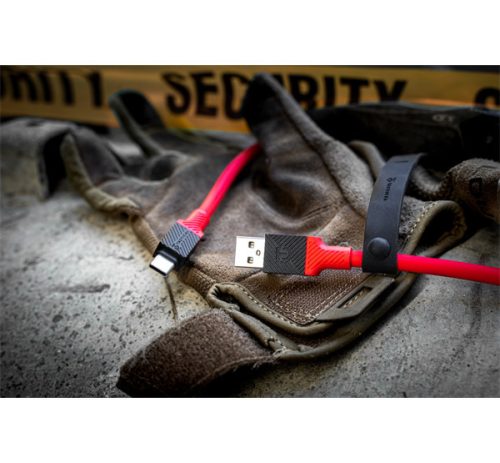 Tactical Fat Man USB / USB-C töltő- és adatkábel, 1m, piros