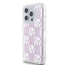 DKNY Liquid Glitter Checkered Pattern iPhone 15 Pro hátlap tok, rózsaszín