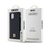 DKNY PU Leather Repeat Pattern Stack Logo Apple iPhone 11 Magsafe kompatibilis hátlap tok, fekete