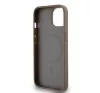 DKNY PU Leather Repeat Pattern Bottom Stripe Apple iPhone 15 Magsafe kompatibilis hátlap tok, barna