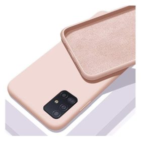 Samsung Galaxy S21 FE prémium szilikon tok, púder