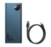 Baseus Adaman Metal powerbank 20000mAh, PD, QC 3.0, 65W, 2xUSB-A + USB-C + micro USB-A,, kék