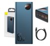 Baseus Adaman Metal powerbank 20000mAh, PD, QC 3.0, 65W, 2xUSB-A + USB-C + micro USB-A,, kék